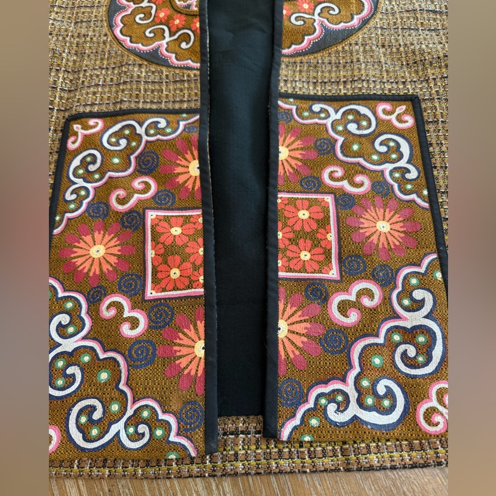 Thanakit Thai Silk Jacket with colorful Geometric Patterns - Picture 2 of 11